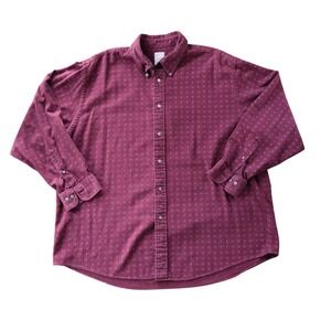 Brooks Brothers Mens Madison Button Down Shirt XXL Red Print 100% Cotton Classic